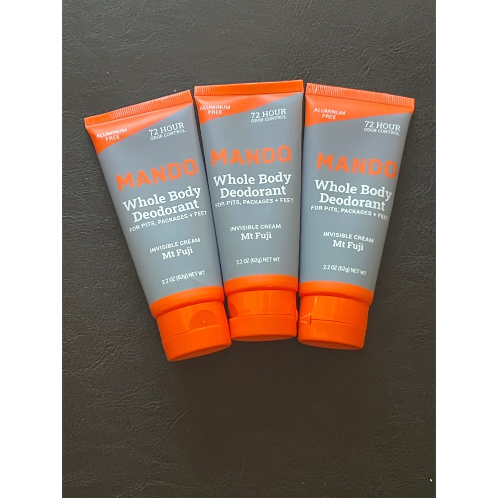 3 Pack Mando Whole Body Deodorant Mt Fuji Invisible Cream 2.2oz Aluminum Free